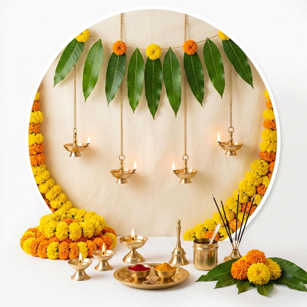 Decorative Garlands, Torans, and Backdrop Drapes